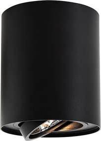 Moderné stropné bodové svetlo čierne otočné a naklápateľné AR70 - Rondoo Up