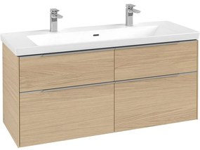 VILLEROY &amp; BOCH Subway 3.0 závesná skrinka pod umývadlo, 4 zásuvky, 1272 x 478 x 429 mm, Nordic Oak, C60200VJ