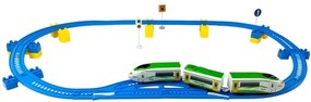 LEAN TOYS Vlaková súprava na batérie 27 prvkov modrá