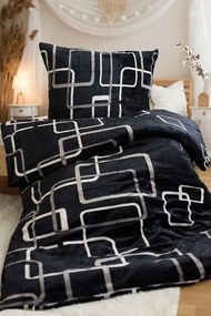 Jerry Fabrics Mikroflanelové obliečky 140x200 + 70x90 cm - Štvorec