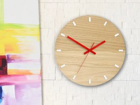 Nástenné hodiny Solo Wood hnedo-červené
