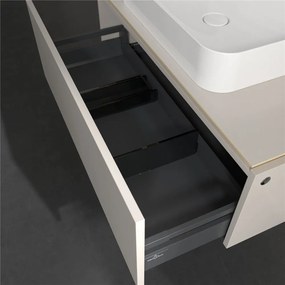 VILLEROY &amp; BOCH Legato závesná skrinka pod umývadlo na dosku (umývadlo v strede), 1 zásuvka, 1000 x 500 x 380 mm, Soft Grey, B75500VK