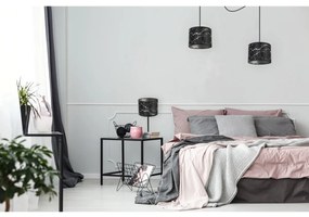 Závesné svietidlo Werona Spider, 2x čierne textilné tienidlo so vzorom, s