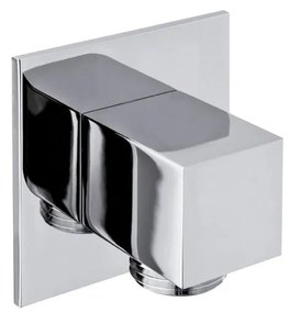 Mosadzný diel na pripojenie sprchy v lesklo striebornej farbe – Sapho