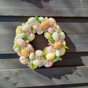 DECOLED Veľkonočný veniec, 30 x 8 cm, plný vajíčok