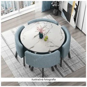 Tempo Kondela Jedálenský set 1+4, čierna/svetlosivá, BEVAN NEW