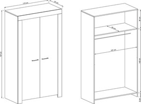 Vysoká skriňa Sky, dub riviera