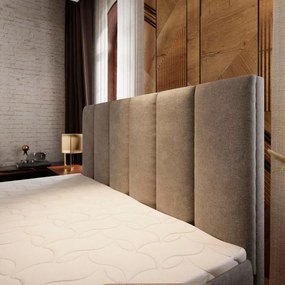 AKCE Čalúnená posteľ boxspring MERALIS 180x200 cm sivá II. akosť Matrac: Matrac Bonell pružinový