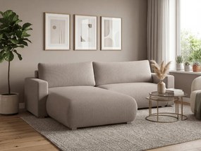 Béžová rozkladacia rohová pohovka TAFIRA, obojstranná