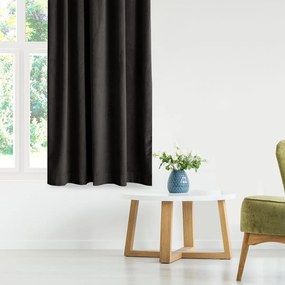 Záves Amelia Home Velvet s priechodkami čierny