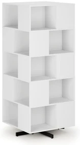 Otočný regál, 800×800×1932 mm, 4x 5 oddielov, biela