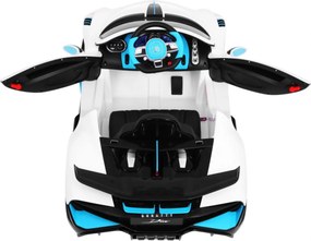 Ramiz Detské autíčko na batérie Bugatti Divo biele + diaľkové ovládanie + EVA kolesá + pomalý štart + LED + MP3