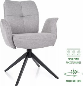 SI Stolička Wing Brego svetlo šedá