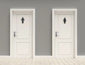 drevko Označenie WC Rozmer obrazu: 11 x 6 cm, Farba dekorácie: Čierna