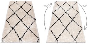 Koberec FLUFFY 2373 shaggy kratka, trellis - krém / antracit