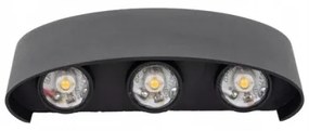 LED Vonkajšie nástenné svietidlo ARROW 6xLED/1W/230V IP54 čierna
