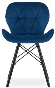Set troch jedálenských stoličiek LAGO zamat granátová (čierne nohy) (3ks)