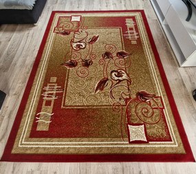 Klasický koberec Shiraz BCF Kalia – červeno-béžový vzor Rozmer: 100x190 cm