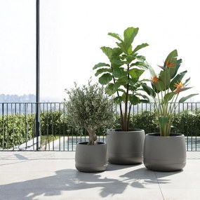 PLASTOVÝ KVETINÁČ LUNA VASE 35X30 CM ANTRACITOVÁ