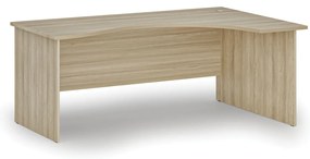 Ergonomický kancelársky písací stôl PRIMO WOOD, 180x120 cm, pravý, dub prírodný