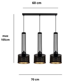 Luster na lanku ELIS 3xE27/60W/230V