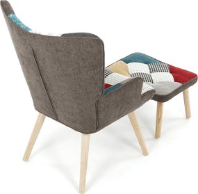Kreslo ušiak s podnožou AK-305B PW2 Farba: Patch B/W