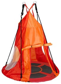 Hojdací kruh bocianie hniezdo, so stanom, 110 cm, červený