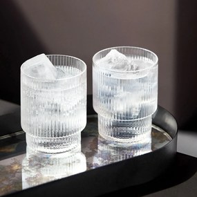 ferm LIVING Pohár na vodu RIPPLE číra 4 x 200 ml