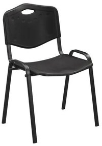 Plastová jedálenská stolička Manutan Expert ISO, čierna