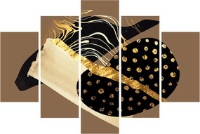 Obraz - Abstrakcia golden brown N⁰1 (150x105 cm)