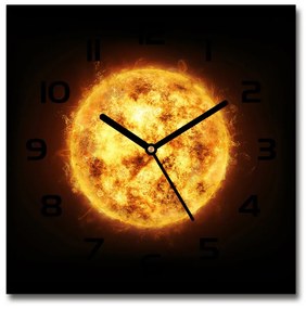Sklenené nástenné hodiny štvorec Slnko pl_zsk_30x30_c-f_80685077
