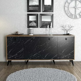 Skrinka Elite Walnut and Black Marble
