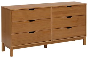 Nízka komoda z borovicového dreva v prírodnej farbe 150x75 cm Post – Støraa