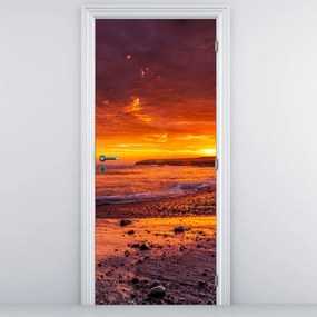 Fototapeta na dvere - Západ slnka pri mori (95x205cm)