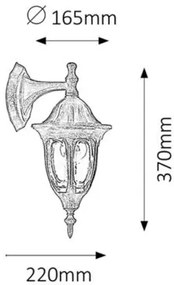 Rabalux MILANO1 vonkajší nástenný lampáš 8371
