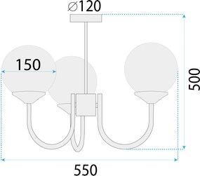 Toolight Toolight, stropné svietidlo 3xE27, APP1579-3CP, zlatá lesklá, OSW-05668