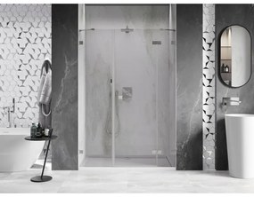 Mexen Lunar, pravé otočné sprchové dvere 160 cm, 8mm číre sklo, oceľový profil, 834S-160-050-97-00-P