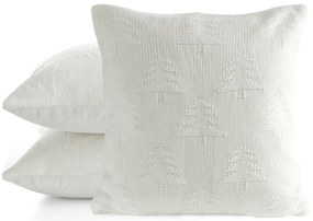 VIANOČNÁ DEKORAČNÁ OBLIEČKA NA VANKÚŠ CROCHET7 45X45 CM BIELA