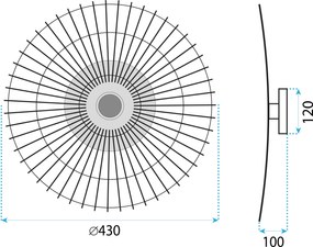 Toolight Boho, nástenné svietidlo 43cm 1xE27 APP1577-5C, prírodná hnedá, OSW-03904