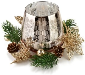 Vánoční svícen Santa Lila champagne