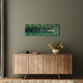 Obraz - Ihličnany pri jazere (s hodinami) (90x30 cm)