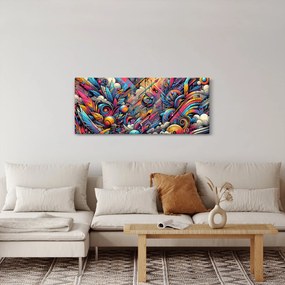 Obraz - Pestrofarebné graffiti (120x50 cm)