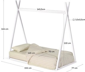 Biela domčeková detská posteľ z bukového dreva 70x140 cm Maralis - Kave Home