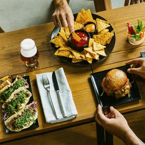 Tanier plytký 27 cm 4 ks — Basic čierny matný - 492780