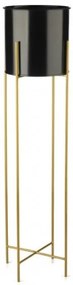 Kovový kvetináč OSLO 95x17 cm čierna/zlatá