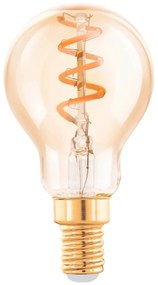 EGLO Retro stmievateľná filamentová LED žiarovka, E14, P45, 4W, 145lm, 2000K, teplá biela, jantárová
