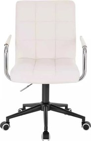 LuxuryForm DESIGN Stolička VERONA na čiernej podstave s kolieskami - biela