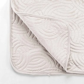 Krémová zamatová súprava prikrývky a obliečky na vankúš 240x260 cm Solange – douceur d'intérieur