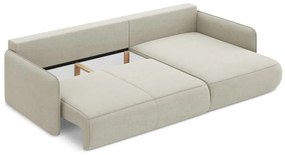 Krémovobiela rozkladacia/s úložným priestorom rohová pohovka (pravý roh) Nanea – Makamii