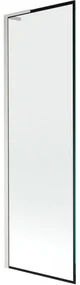 Mexen Next L, 1-krídlová vaňová zástena 60 x 150 cm, 6mm číre sklo-čierny vzor, 6mm číre sklo, profil brúsená oceľ, 895-060-000-03-70-97